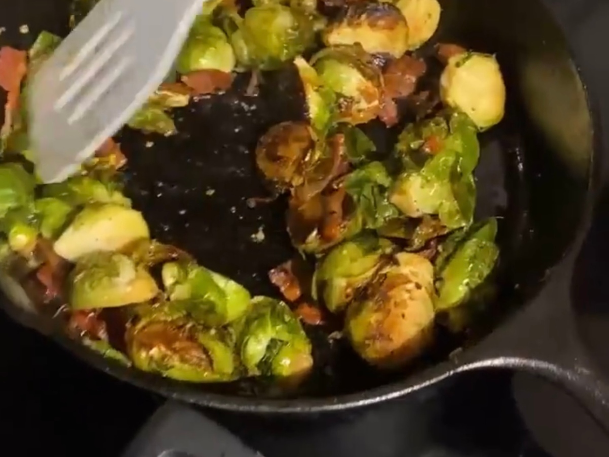 Garlic Bacon Brussels Sprouts